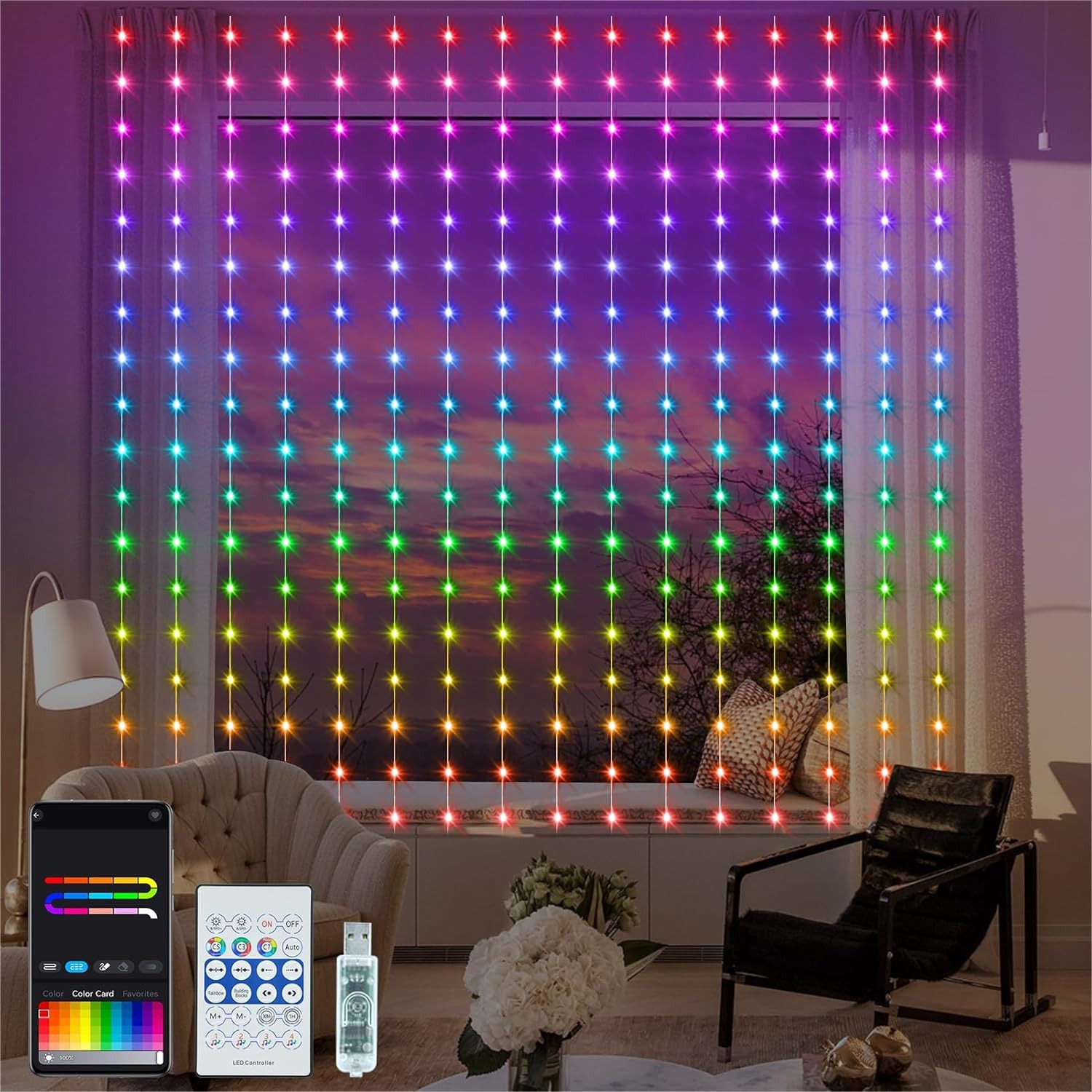 Smart Garden Is - Smart Curtain Lights RGB 5050 Built