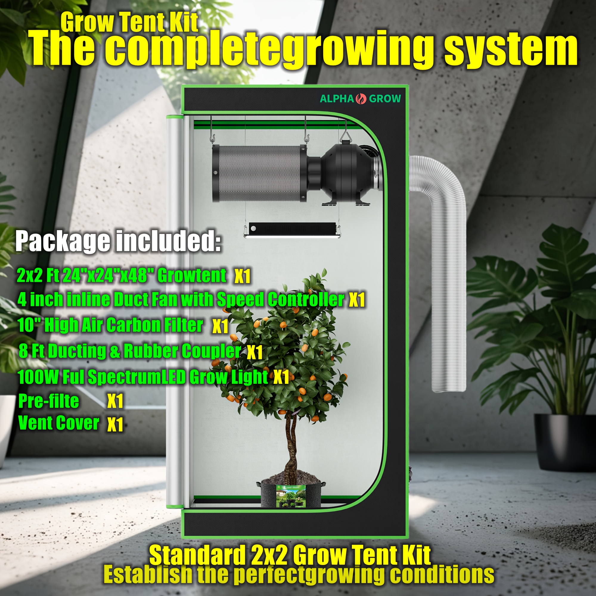 ALPHAGROW Complete 2x2ft Grow  – Grow Tent Complete Kit recenzja i cena