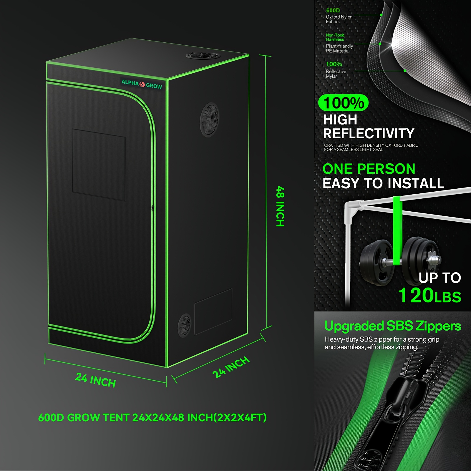 ALPHAGROW Complete 2x2ft Grow  – Grow Tent Complete Kit recenzja i cena