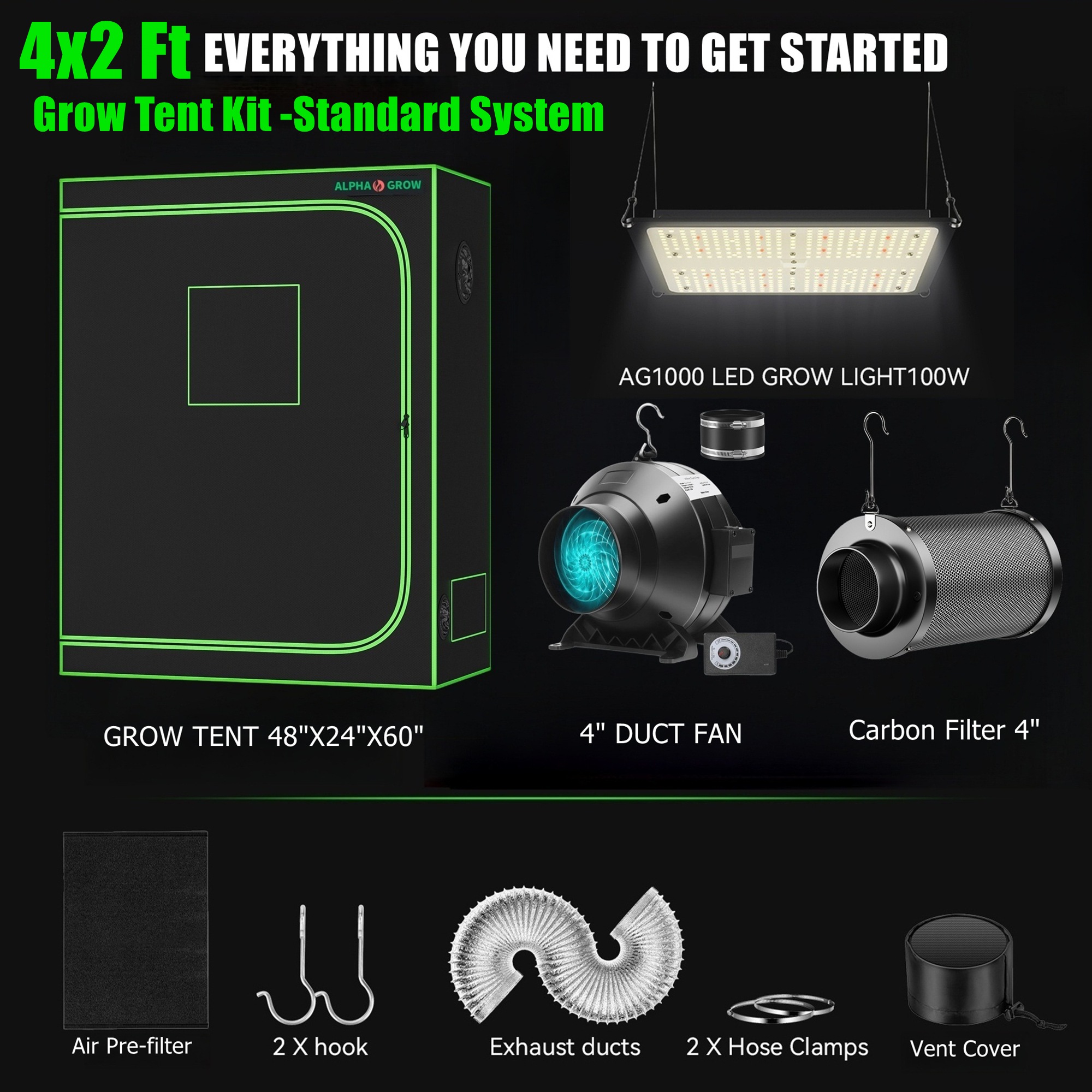 ALPHAGROW 4x2 ft. Grow Tent Ki – Grow Tent Complete Kit recenzja i cena