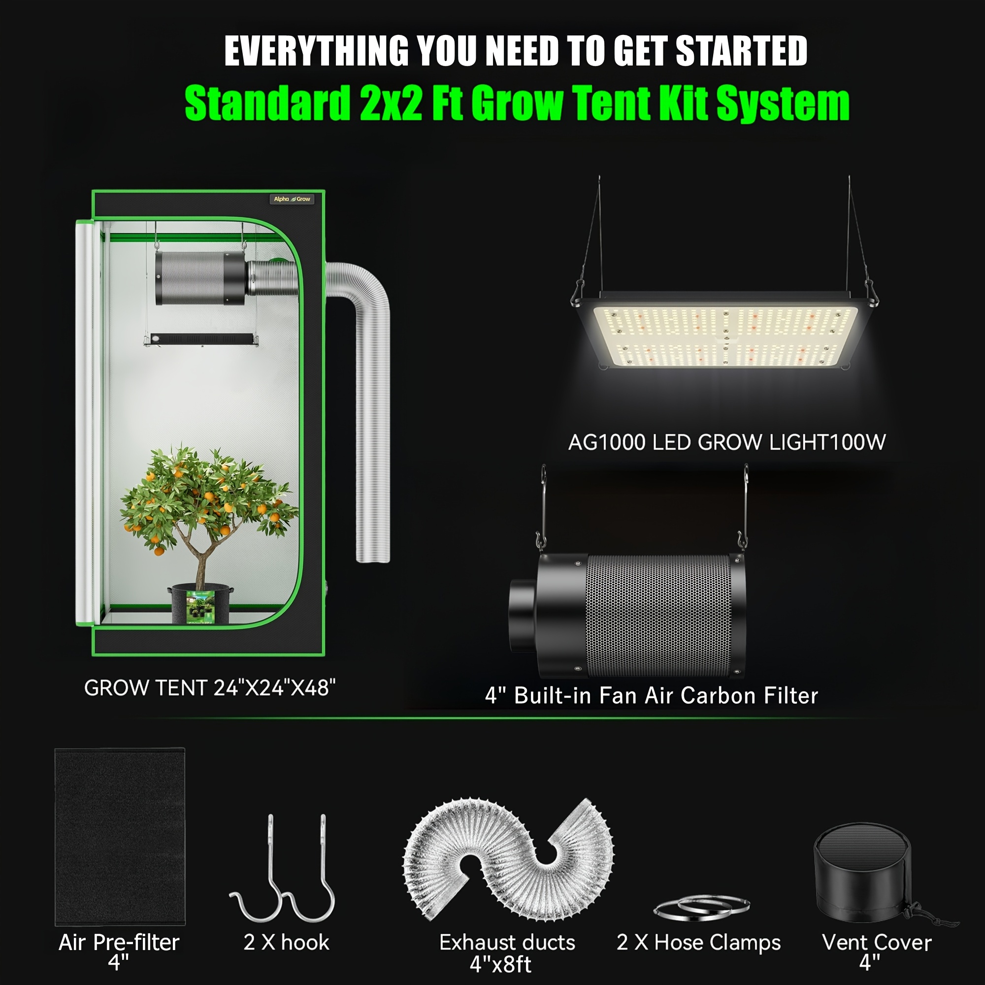 ALPHAGROW Complete Indoor Grow – Grow Tent Complete Kit recenzja i cena