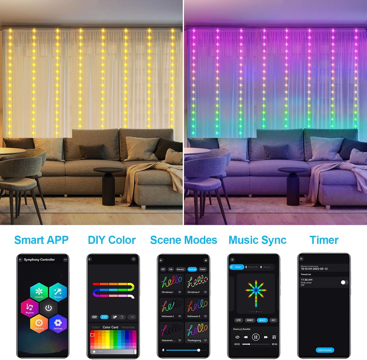 Smart Curtain Lights RGB 5050  – Smart Garden Is recenzja i cena